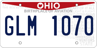 OH license plate GLM1070