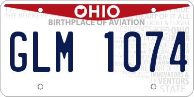 OH license plate GLM1074