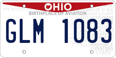 OH license plate GLM1083