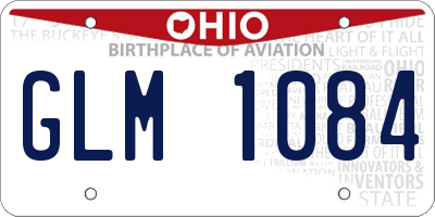 OH license plate GLM1084