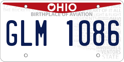 OH license plate GLM1086