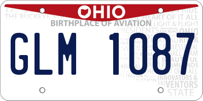 OH license plate GLM1087