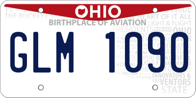 OH license plate GLM1090