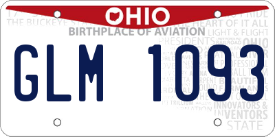 OH license plate GLM1093