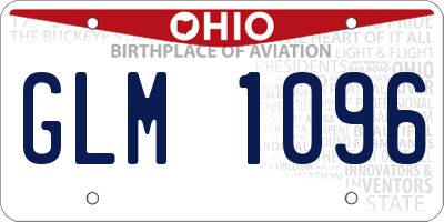 OH license plate GLM1096