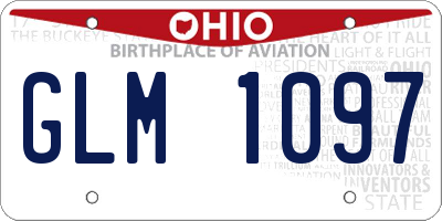 OH license plate GLM1097