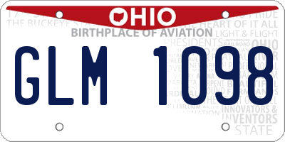 OH license plate GLM1098