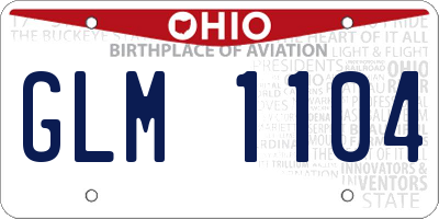 OH license plate GLM1104