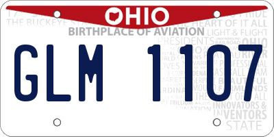 OH license plate GLM1107