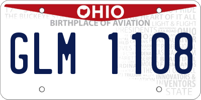 OH license plate GLM1108
