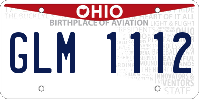 OH license plate GLM1112