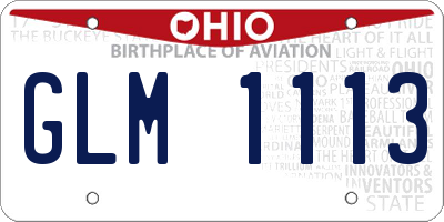 OH license plate GLM1113