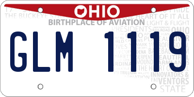 OH license plate GLM1119