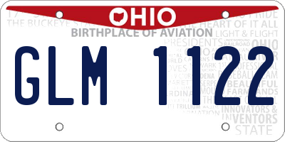 OH license plate GLM1122