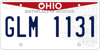 OH license plate GLM1131