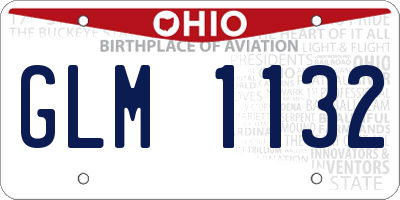 OH license plate GLM1132