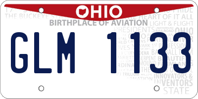 OH license plate GLM1133