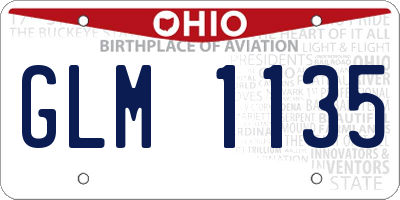 OH license plate GLM1135