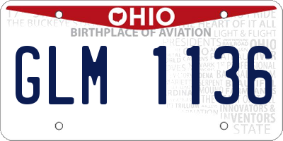 OH license plate GLM1136