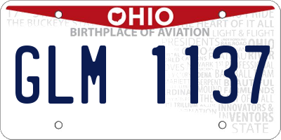 OH license plate GLM1137