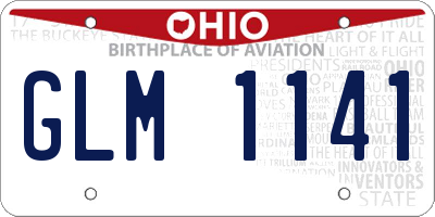 OH license plate GLM1141