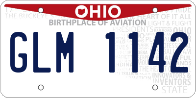 OH license plate GLM1142