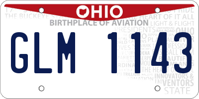 OH license plate GLM1143