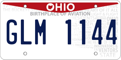 OH license plate GLM1144