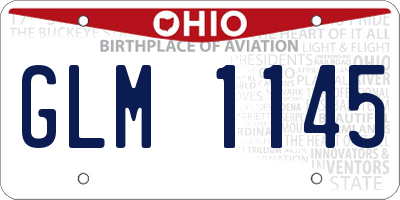 OH license plate GLM1145