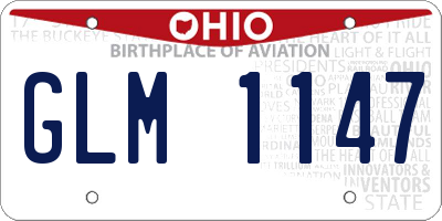 OH license plate GLM1147
