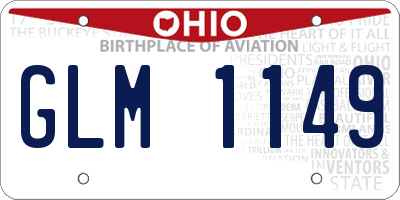 OH license plate GLM1149
