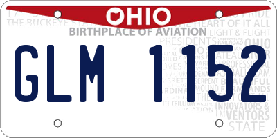 OH license plate GLM1152