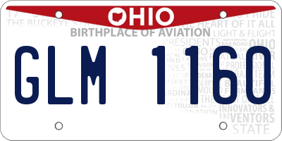 OH license plate GLM1160