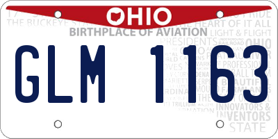 OH license plate GLM1163