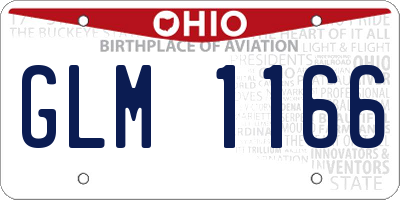 OH license plate GLM1166