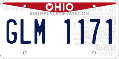 OH license plate GLM1171