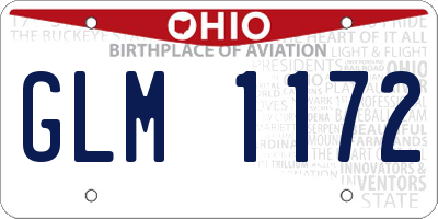 OH license plate GLM1172