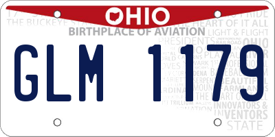 OH license plate GLM1179