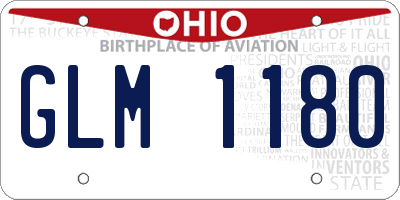 OH license plate GLM1180