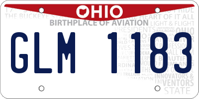 OH license plate GLM1183