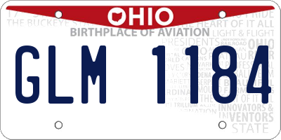 OH license plate GLM1184