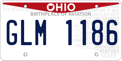 OH license plate GLM1186