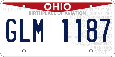OH license plate GLM1187