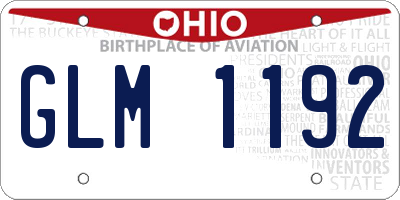 OH license plate GLM1192