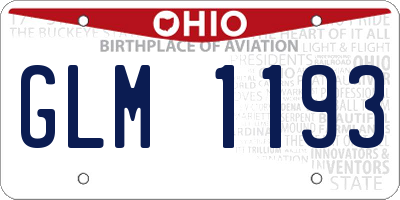 OH license plate GLM1193