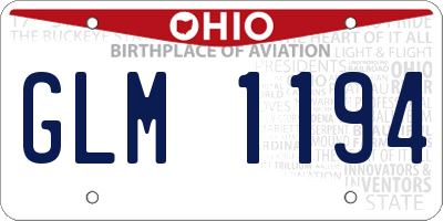 OH license plate GLM1194