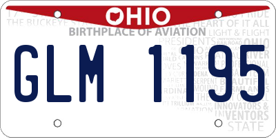 OH license plate GLM1195