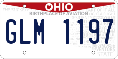 OH license plate GLM1197