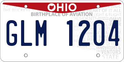 OH license plate GLM1204