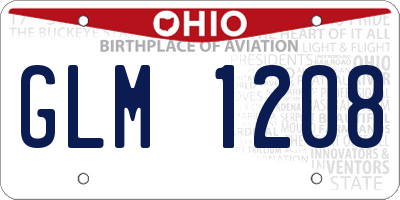 OH license plate GLM1208